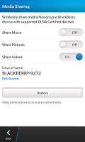 Blackberry Z10 Media Streaming Options